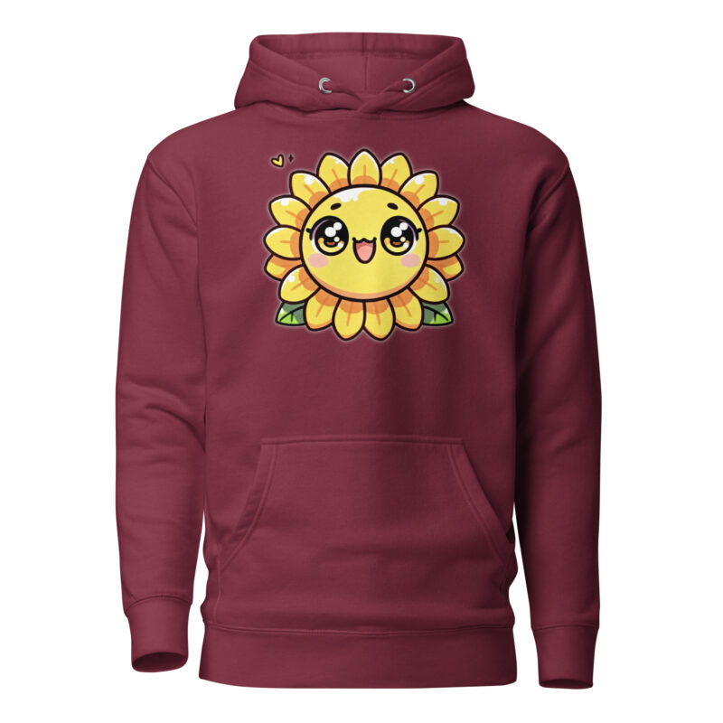 Kawaii Sonnenblume mit großen Glubschaugen Unisex-Hoodie