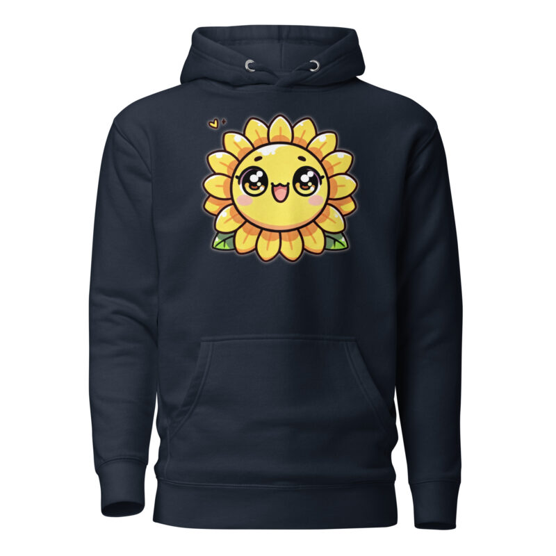 Kawaii Sonnenblume mit großen Glubschaugen Unisex-Hoodie
