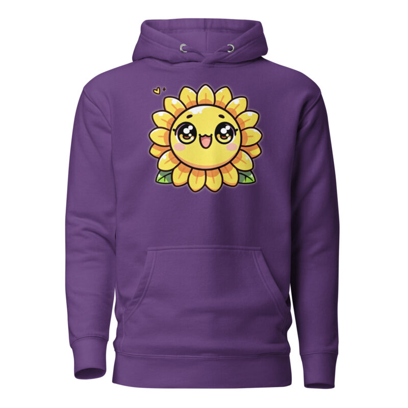 Kawaii Sonnenblume mit großen Glubschaugen Unisex-Hoodie
