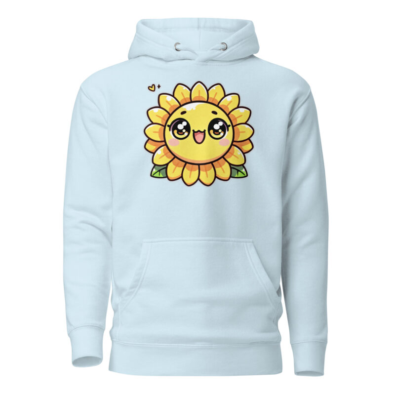 Kawaii Sonnenblume mit großen Glubschaugen Unisex-Hoodie