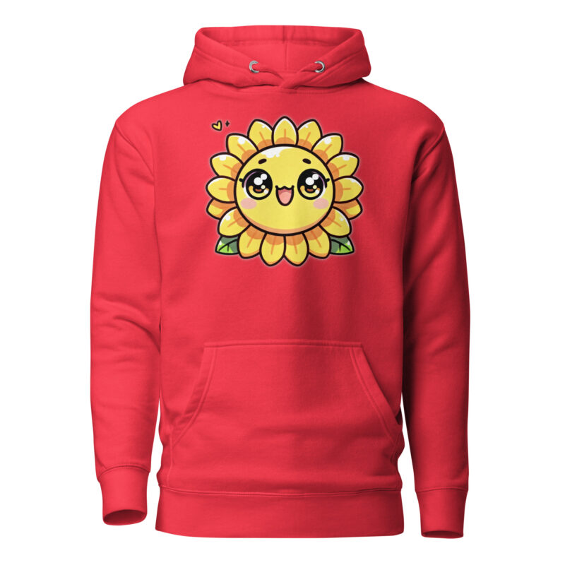 Kawaii Sonnenblume mit großen Glubschaugen Unisex-Hoodie