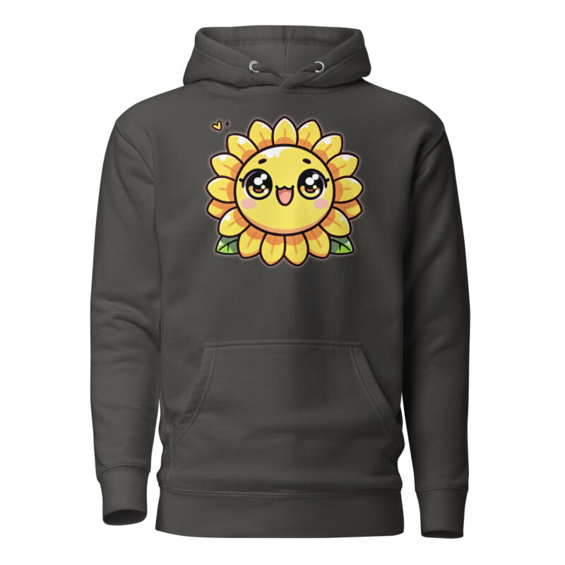 Kawaii Sonnenblume mit großen Glubschaugen Unisex-Hoodie