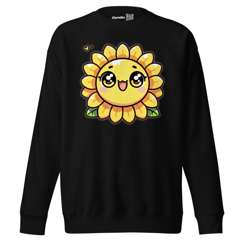 Kawaii Sonnenblume mit großen Glubschaugen Unisex-Sweatshirt – Sweatshirts – klamottn.de