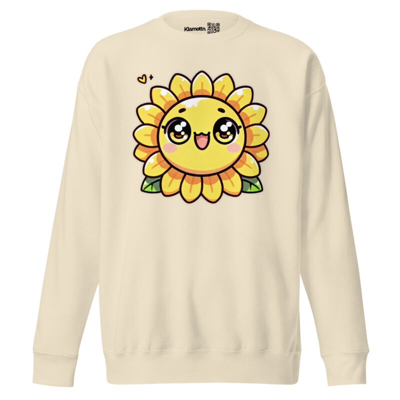 Kawaii Sonnenblume mit großen Glubschaugen Unisex-Sweatshirt – Sweatshirts – klamottn.de