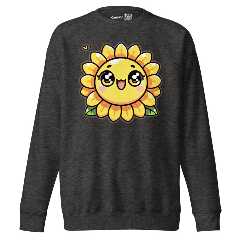 Kawaii Sonnenblume mit großen Glubschaugen Unisex-Sweatshirt – Sweatshirts – klamottn.de
