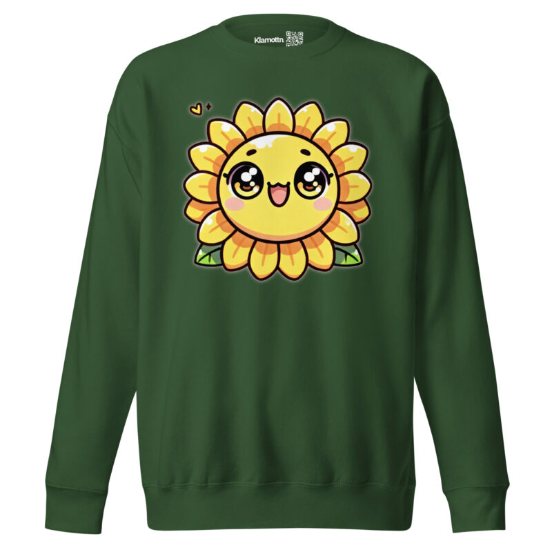 Kawaii Sonnenblume mit großen Glubschaugen Unisex-Sweatshirt – Sweatshirts – klamottn.de