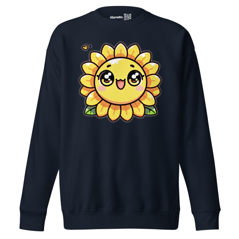 Kawaii Sonnenblume mit großen Glubschaugen Unisex-Sweatshirt – Sweatshirts – klamottn.de