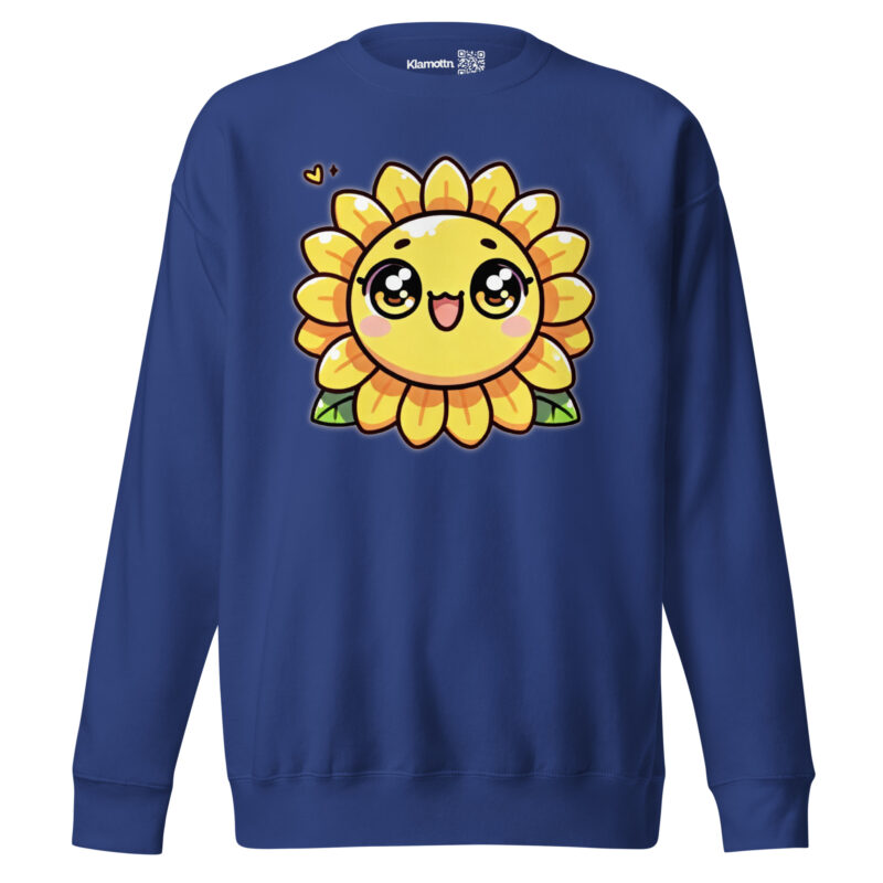 Kawaii Sonnenblume mit großen Glubschaugen Unisex-Sweatshirt – Sweatshirts – klamottn.de
