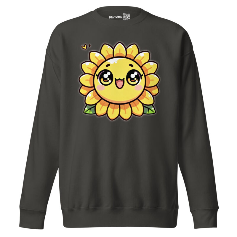 Kawaii Sonnenblume mit großen Glubschaugen Unisex-Sweatshirt – Sweatshirts – klamottn.de