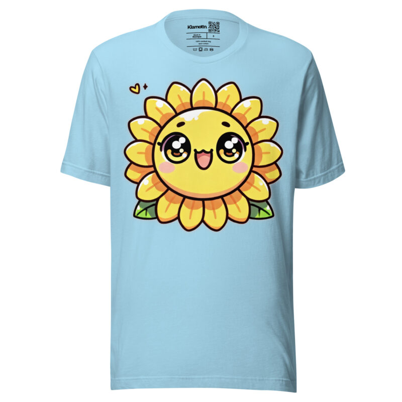 Kawaii Sonnenblume mit großen Glubschaugen Unisex-T-Shirt