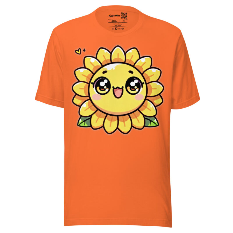 Kawaii Sonnenblume mit großen Glubschaugen Unisex-T-Shirt