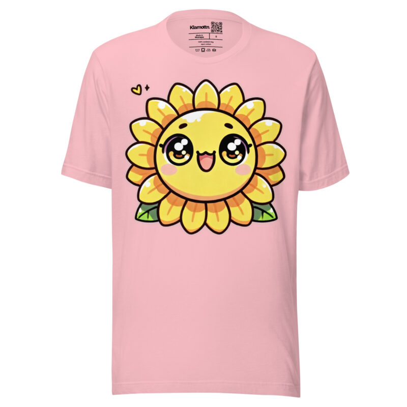 Kawaii Sonnenblume mit großen Glubschaugen Unisex-T-Shirt