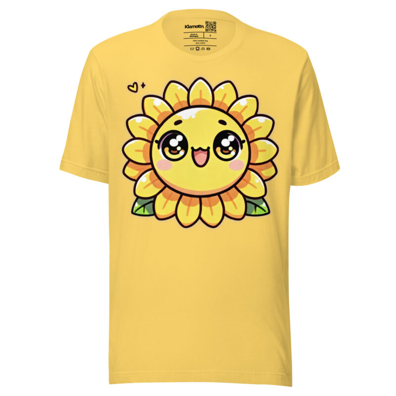 Kawaii Sonnenblume mit großen Glubschaugen Unisex-T-Shirt