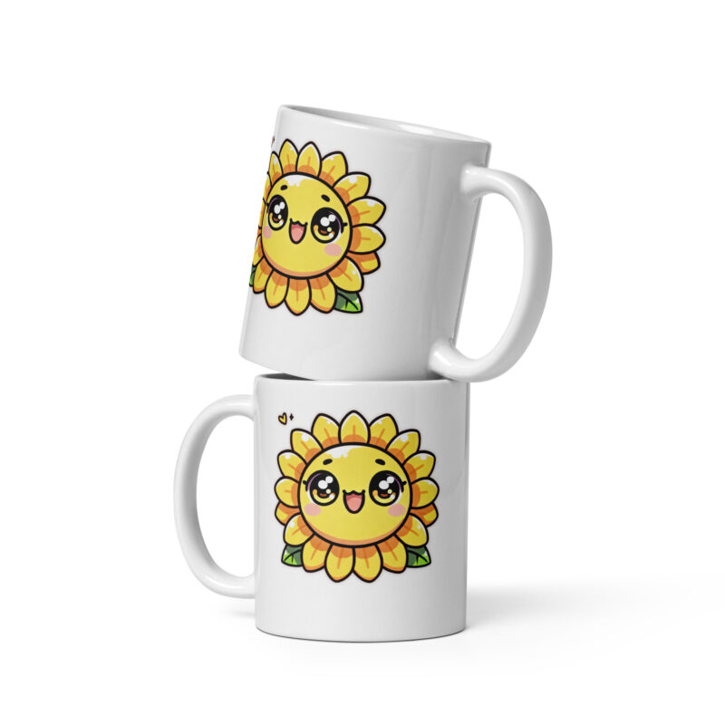 Kawaii Sonnenblume mit großen Glubschaugen Tasse