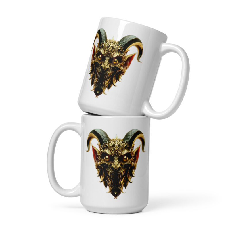 Goldener Dämonkopf Tasse