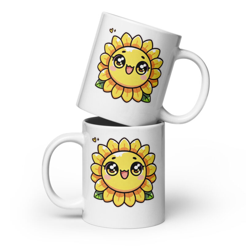 Kawaii Sonnenblume mit großen Glubschaugen Tasse