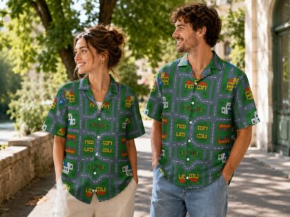 90er DDR Straßen Spielteppich Allover-Unisex-Hemd – Hemden – Klamottn™