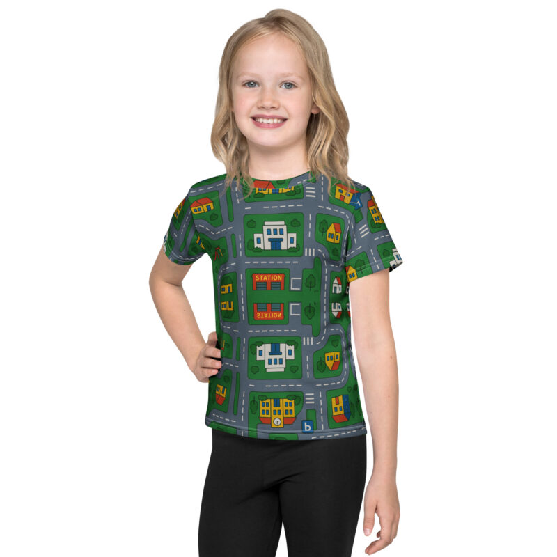 90er DDR Straßen Spielteppich Unisex-T-Shirt mit Rundhalsausschnitt für Kinder – T-Shirts – klamottn.de