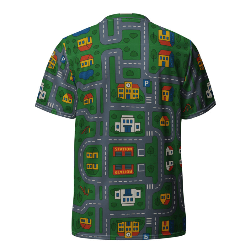 90er DDR Straßen Spielteppich Recyceltes Unisex-Trikot mit Allover-Druck – T-Shirts – klamottn.de