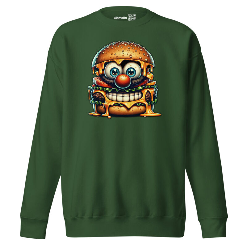 Cheeseburger Clown Unisex-Premium-Pullover – Sweatshirts – klamottn.de