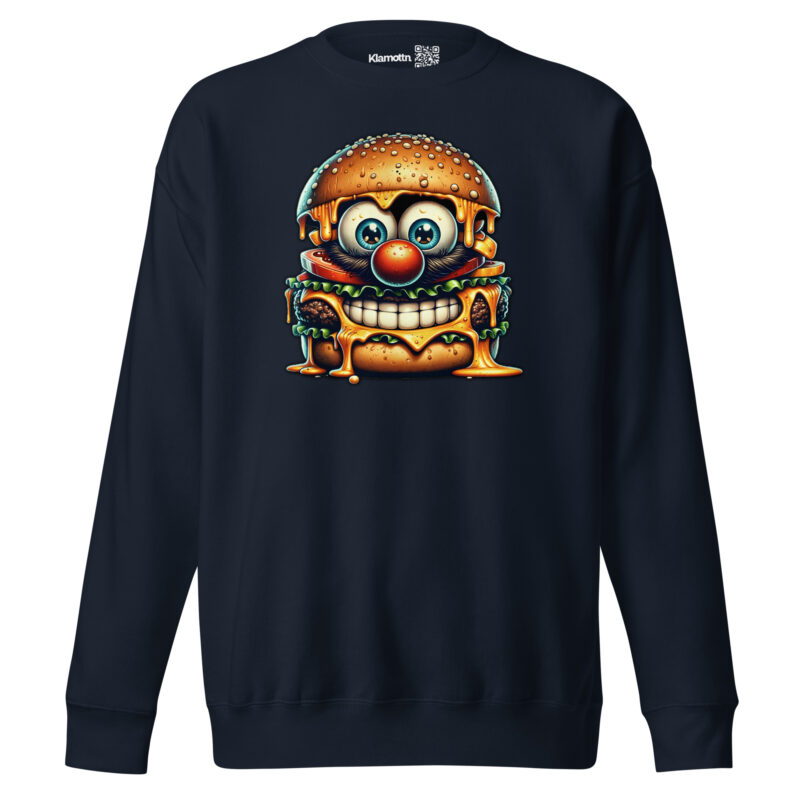 Cheeseburger Clown Unisex-Premium-Pullover – Sweatshirts – klamottn.de