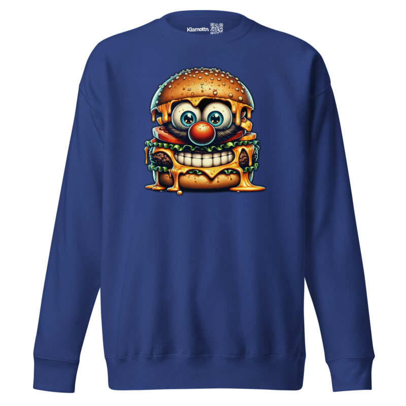 Cheeseburger Clown Unisex-Premium-Pullover – Sweatshirts – klamottn.de