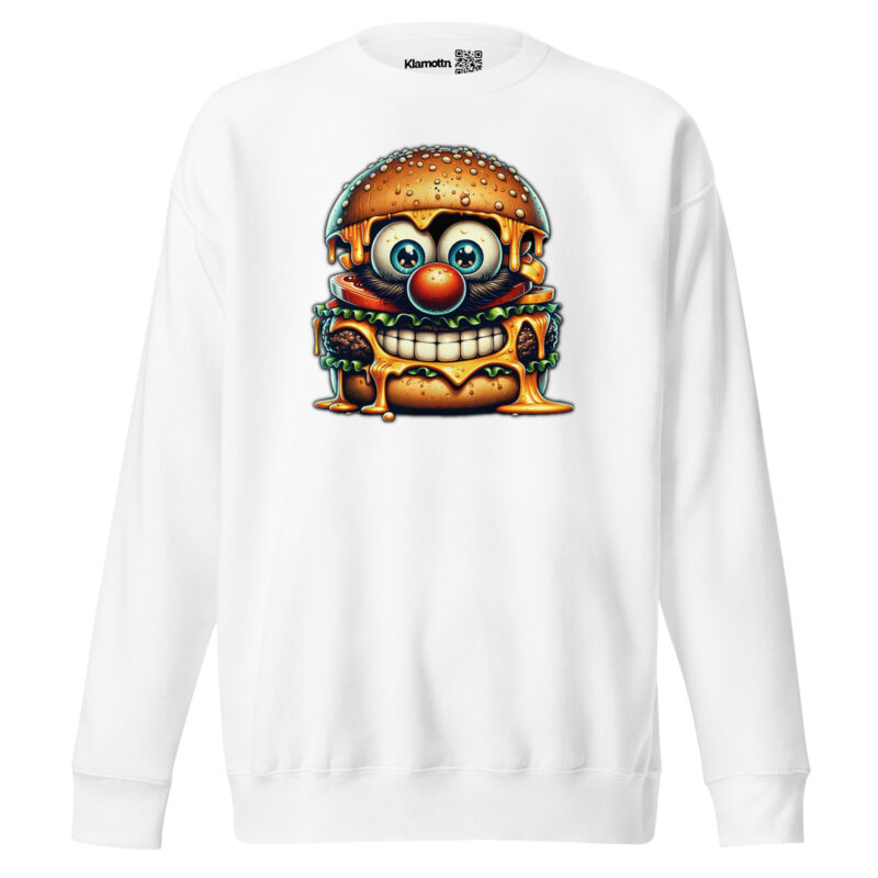 Cheeseburger Clown Unisex-Premium-Pullover – Sweatshirts – klamottn.de