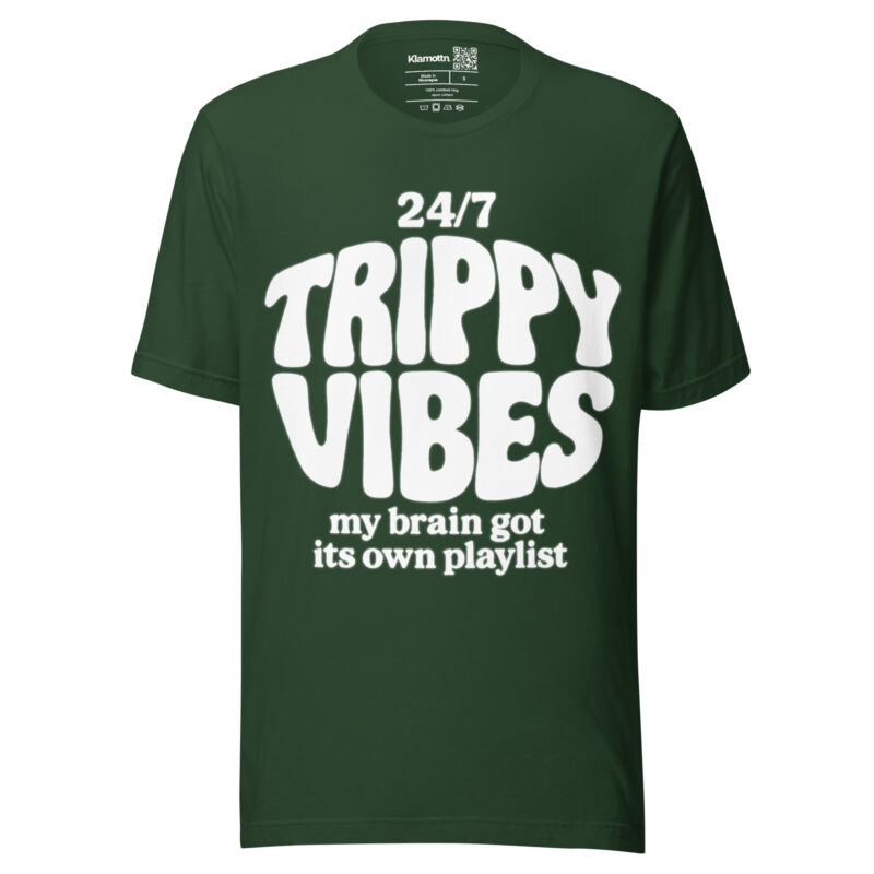 Trippy Vibes – My Brain Got Its Own Playlist Unisex-T-Shirt – T-Shirts – klamottn.de