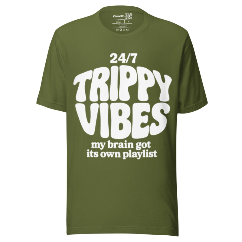 Trippy Vibes – My Brain Got Its Own Playlist Unisex-T-Shirt – T-Shirts – klamottn.de