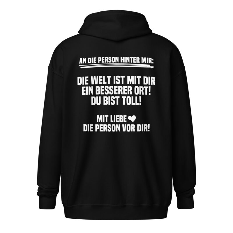 An die Person hinter mir Unisex-Zip-Hoodie – Jacken – klamottn.de