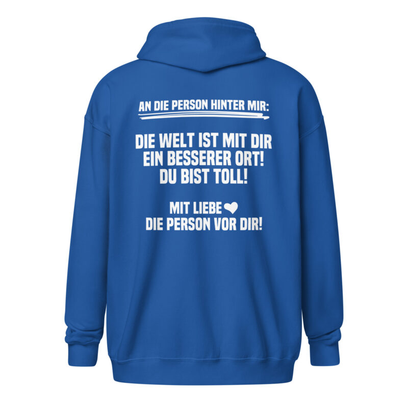 An die Person hinter mir Unisex-Zip-Hoodie – Jacken – klamottn.de