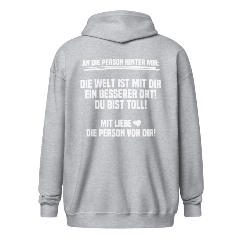 An die Person hinter mir Unisex-Zip-Hoodie – Jacken – klamottn.de