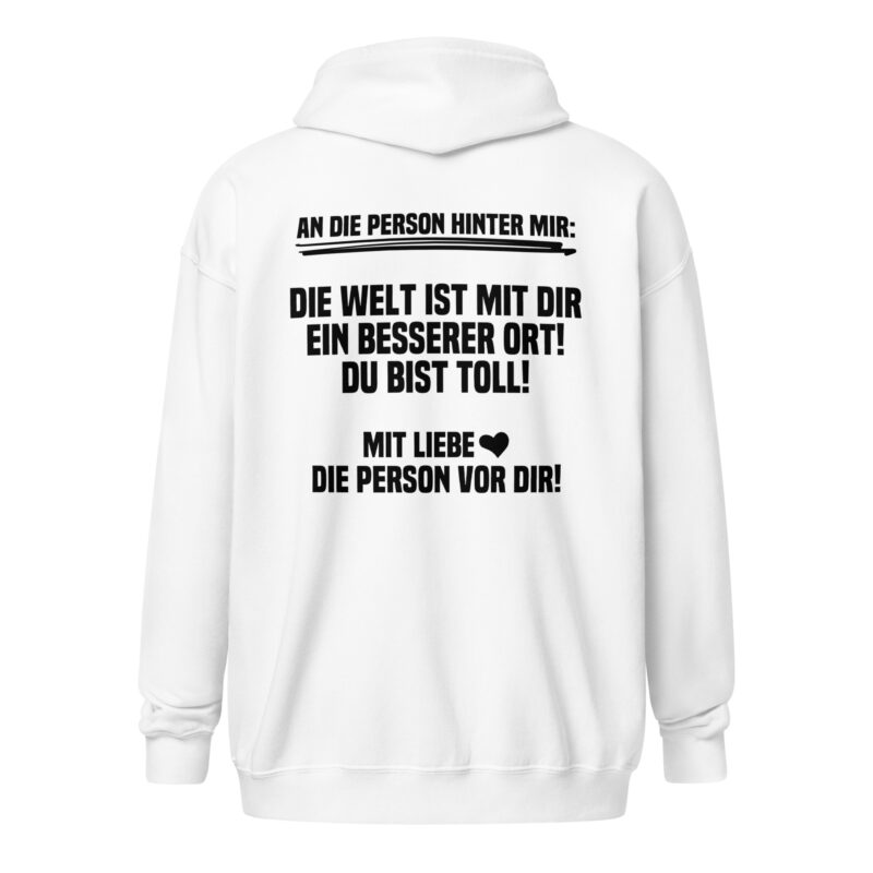An die Person hinter mir Unisex-Zip-Hoodie – Jacken – klamottn.de