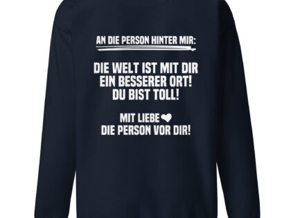 An die Person hinter mir Unisex-Sweatshirt – Sweatshirts – klamottn.de An die Person hinter mir Unisex-Sweatshirt – Sweatshirts – klamottn.de