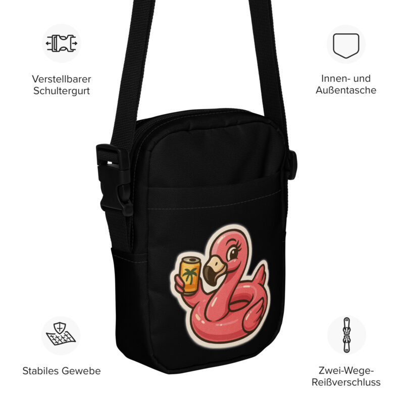 Flamingo mit Sommerdrink Umhängetasche – Accessoires – klamottn.de
