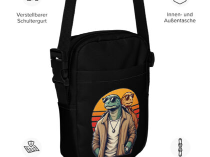 Schildkröten im Retro-Sunset-Style Umhängetasche – Accessoires – klamottn.de