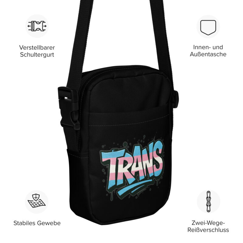 Trans Pride Graffiti Umhängetasche – Accessoires – klamottn.de