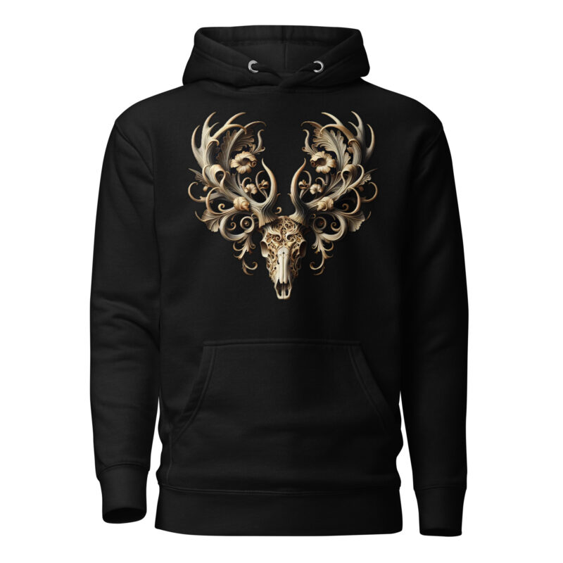 Ornamentaler Hirschschädel Unisex-Kapuzenpullover – Hoodies – klamottn.de
