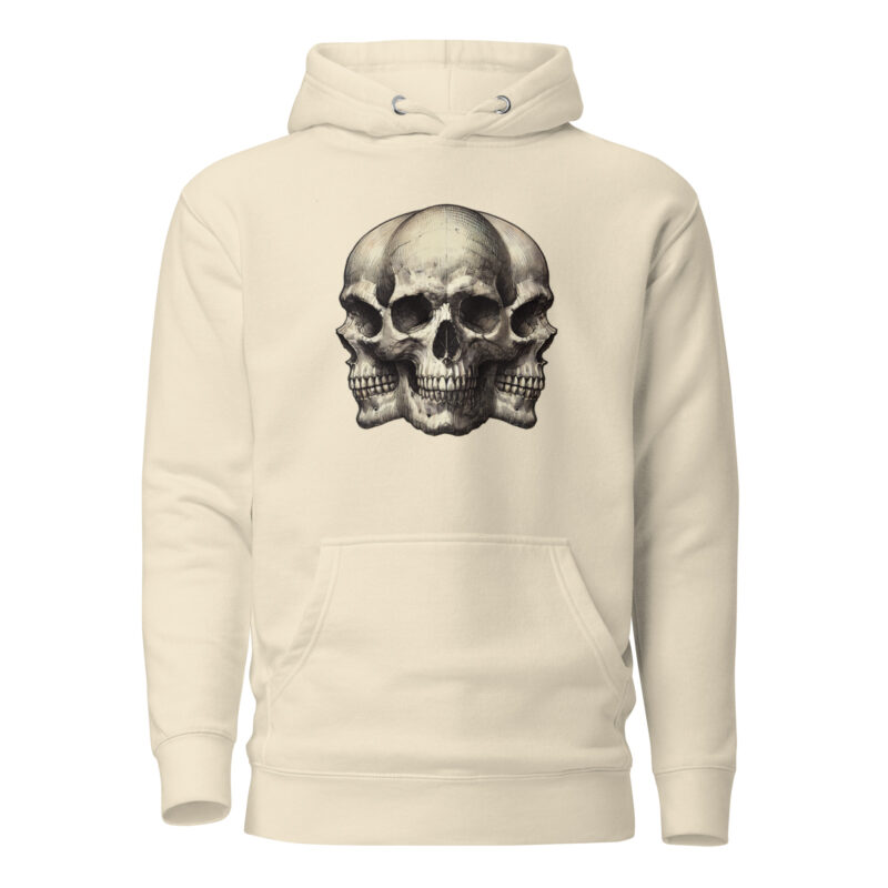 Dreifacher Totenschädel Unisex-Kapuzenpullover – Hoodies – klamottn.de