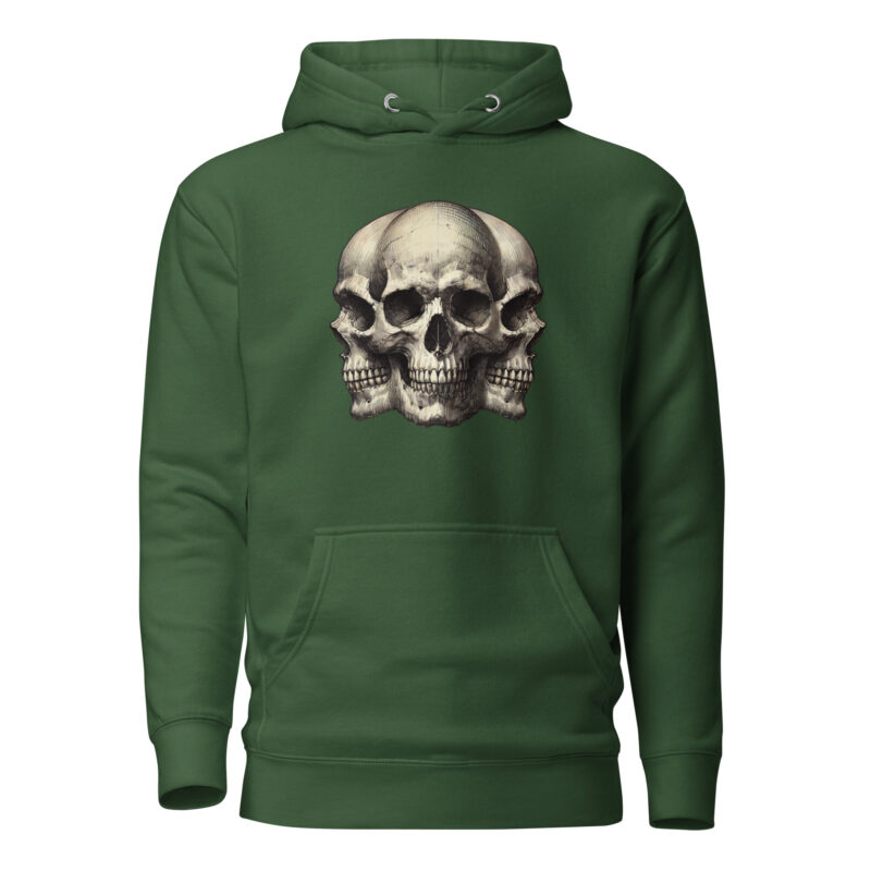 Dreifacher Totenschädel Unisex-Kapuzenpullover – Hoodies – klamottn.de