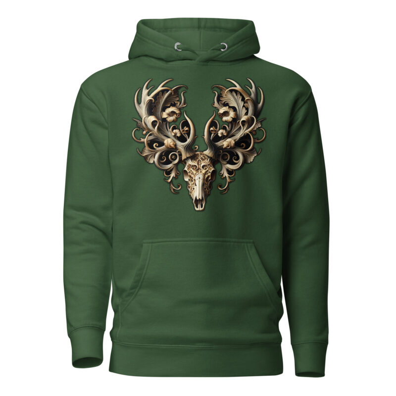 Ornamentaler Hirschschädel Unisex-Kapuzenpullover – Hoodies – klamottn.de