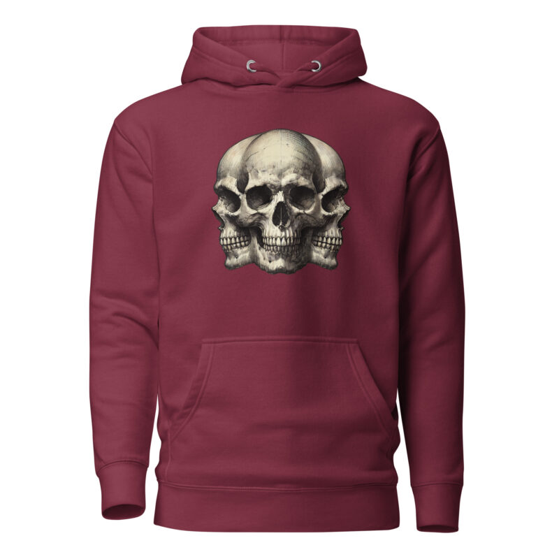 Dreifacher Totenschädel Unisex-Kapuzenpullover – Hoodies – klamottn.de