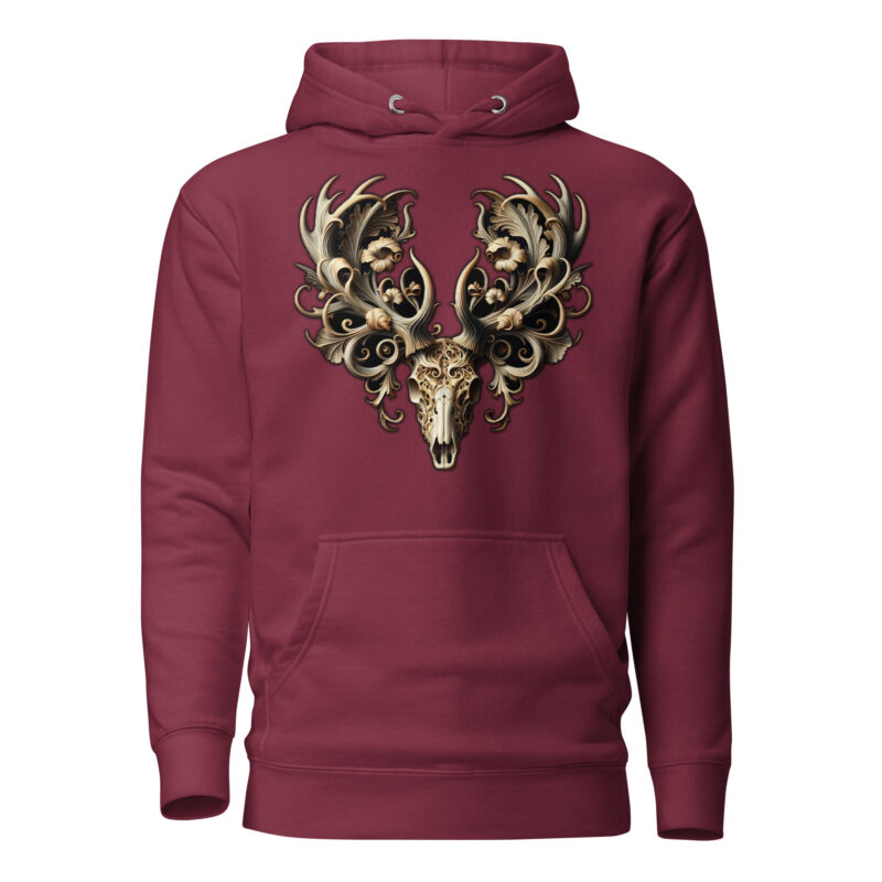 Ornamentaler Hirschschädel Unisex-Kapuzenpullover – Hoodies – klamottn.de