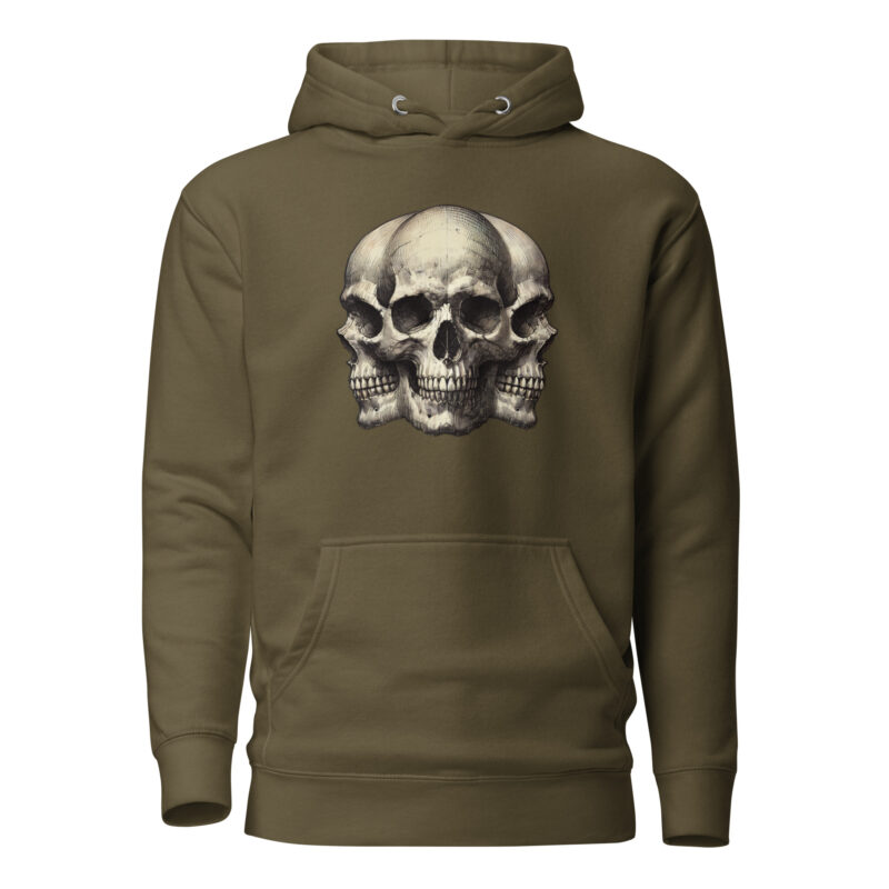 Dreifacher Totenschädel Unisex-Kapuzenpullover – Hoodies – klamottn.de