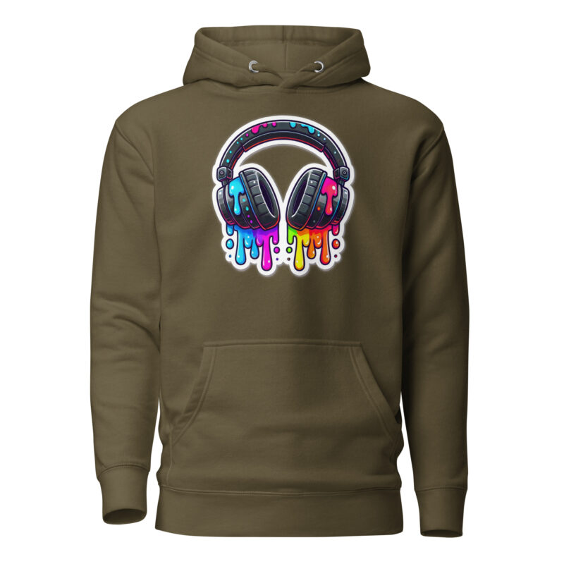 Kopfhörer im Farbrausch Unisex-Kapuzenpullover – Hoodies – klamottn.de