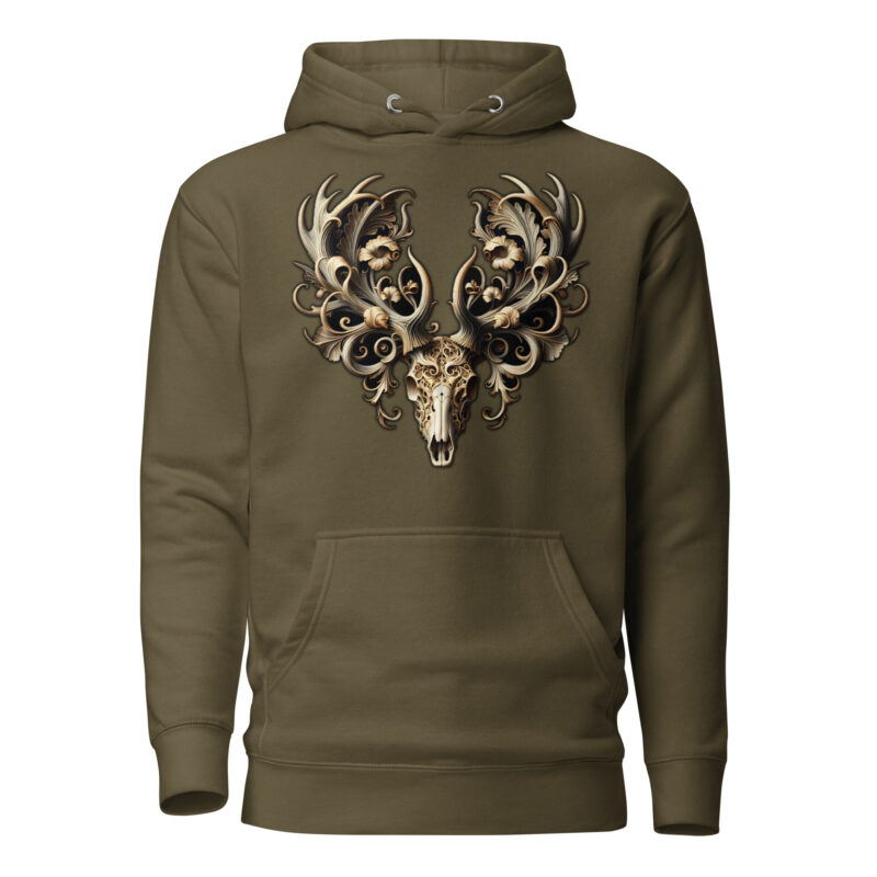 Ornamentaler Hirschschädel Unisex-Kapuzenpullover – Hoodies – klamottn.de