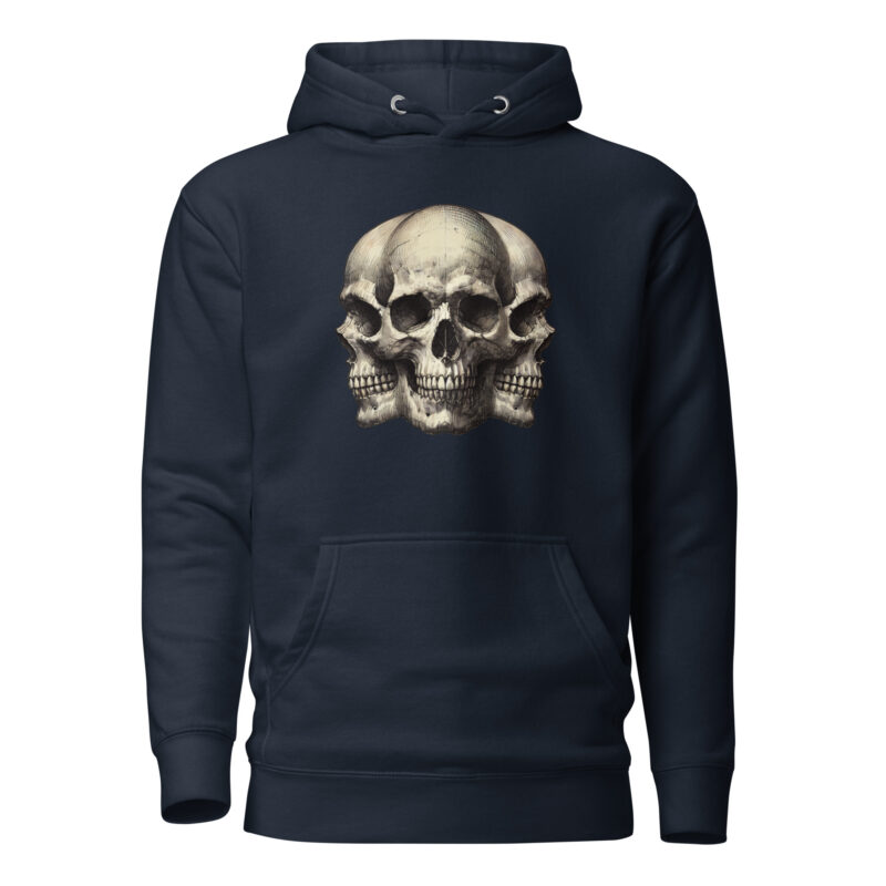 Dreifacher Totenschädel Unisex-Kapuzenpullover – Hoodies – klamottn.de