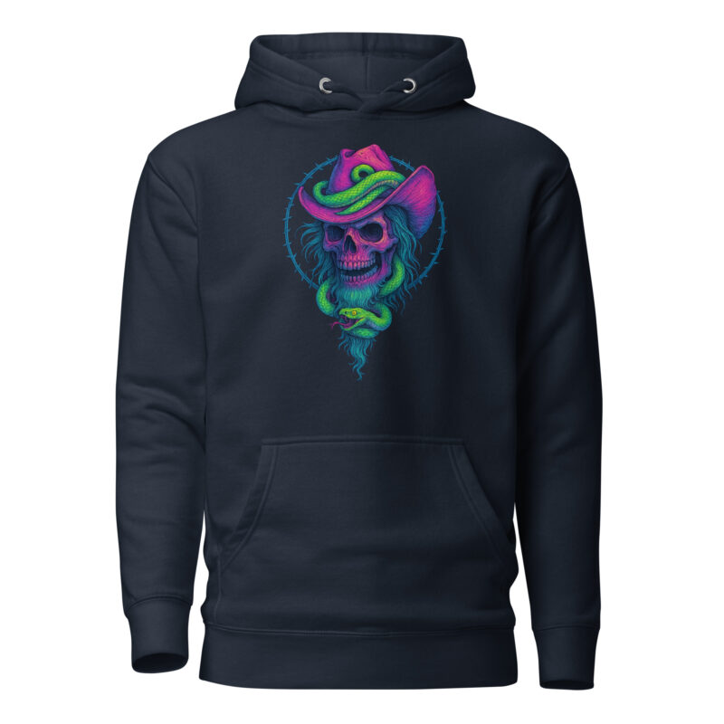 Schädelcowboy mit Schlange Unisex-Kapuzenpullover – Hoodies – klamottn.de