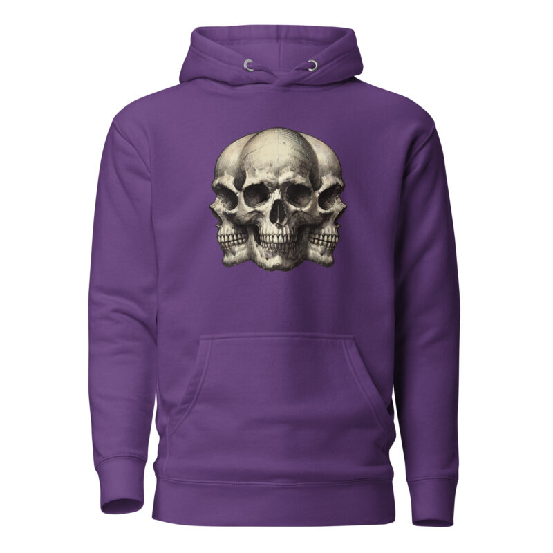 Dreifacher Totenschädel Unisex-Kapuzenpullover – Hoodies – klamottn.de