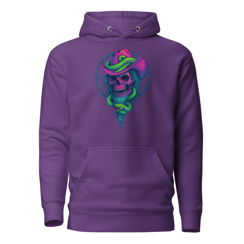 Schädelcowboy mit Schlange Unisex-Kapuzenpullover – Hoodies – klamottn.de